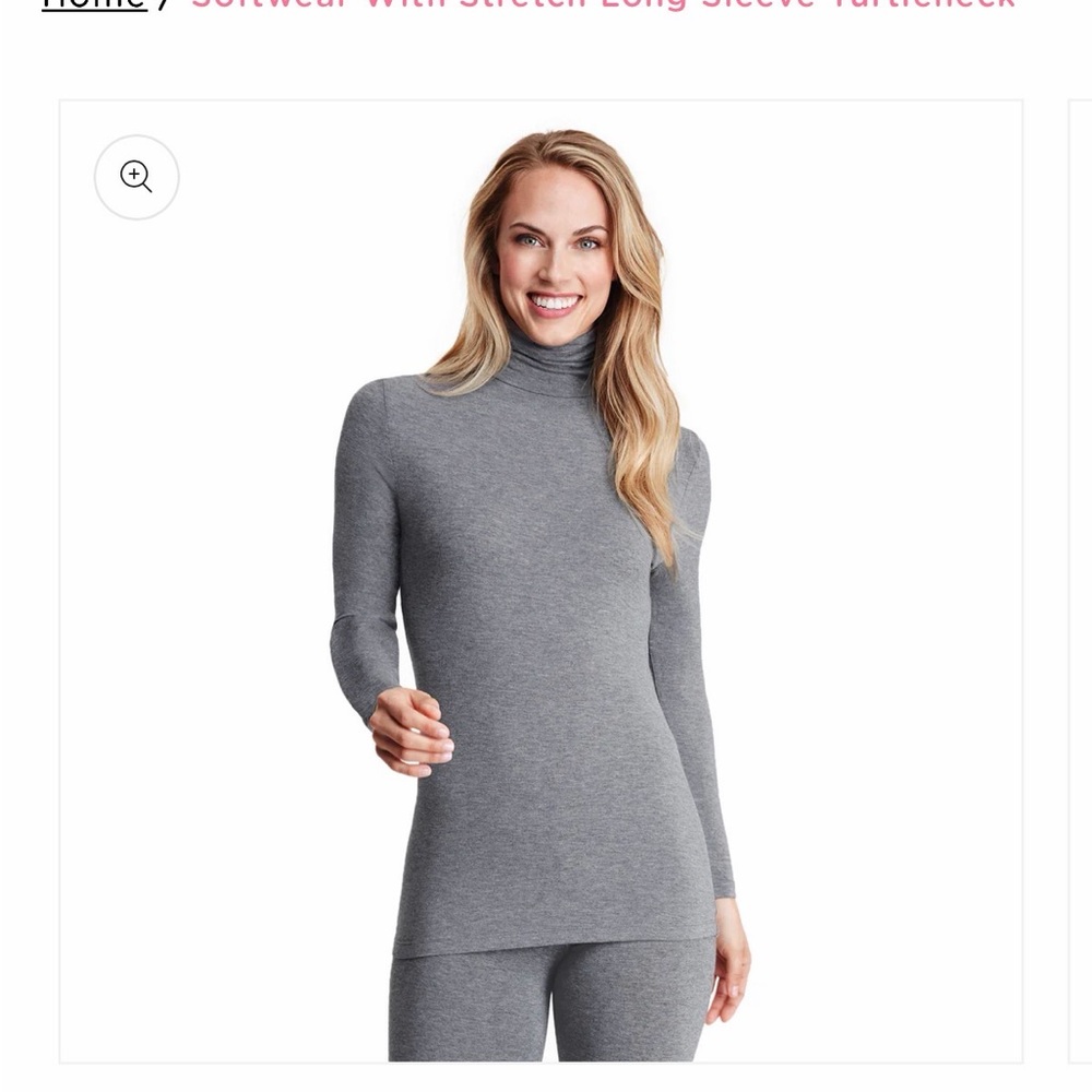 NEW Cuddl Duds Women's Softwear Stretch Gray Turtleneck AND Matching Tank